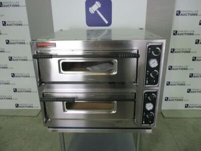 NEW ITALINOX BASIC TWIN DECK SIGLE PHASE ELECTRIC PIZZA OVEN (8 x 13" PIZZAS)
